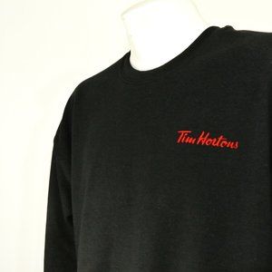 TIM HORTONS Black Sweatshirt Employee Uniform Shirt Size M Medium